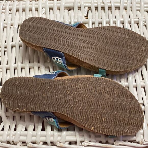 Sebago Somersworth slide sandal teal/blue leather size 7 - Picture 5 of 5